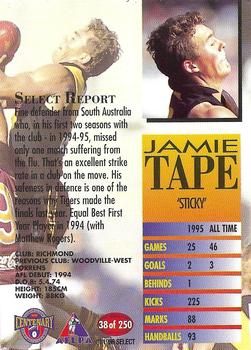 1996 Select AFL #38 Jamie Tape Back